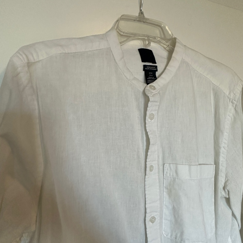 H&M Men’s White Long Sleeve Shirt Size Medium